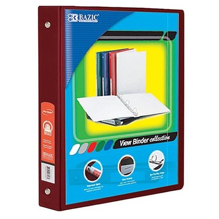 BAZIC PRODUCTS Bazic Products BAZ4140-6 1.5 in. 3 Ring Binder with Pockts; Burgundy - 6 Each BAZ4140-6